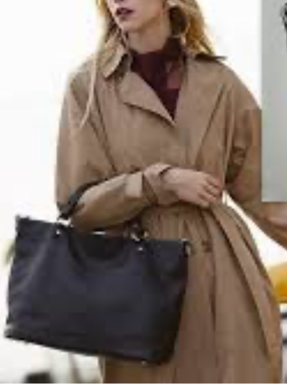 Black Soft Pebbled Leather Large Tote